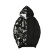 Black Camo Colorblock Men's Hoodie with Kangaroo Pocket