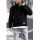 Black 1/4 Zip Fleece Men's Hoodie with Pocket