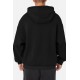 Black Drop-shoulder Pullover Men's Hoodie