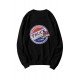 Black Graphic Letter Print Crew Neck Men's Pullover Sweatshirt