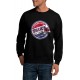 Black Graphic Letter Print Crew Neck Men's Pullover Sweatshirt