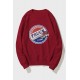 Red Graphic Letter Print Crew Neck Men's Pullover Sweatshirt