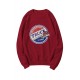 Red Graphic Letter Print Crew Neck Men's Pullover Sweatshirt