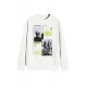 White Letter Pattern Print Crew Neck Men's Graphic Sweatshirt