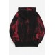 Red Tie-dyed Print Kangaroo Pocket Men's Hoodie