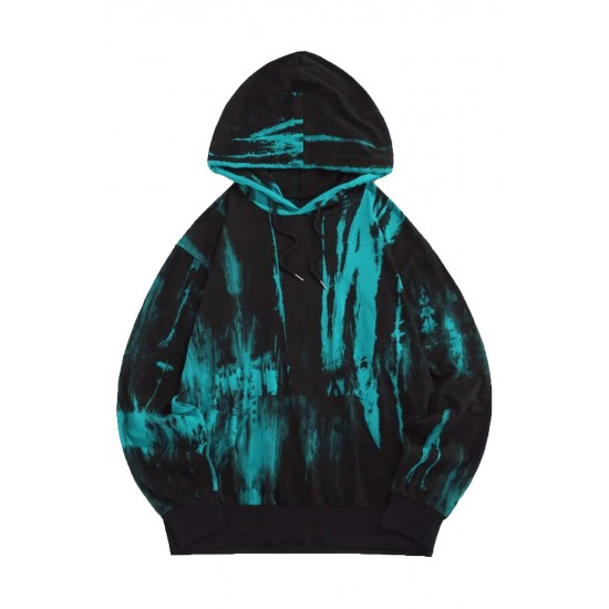 Tie-dyed Print Kangaroo Pocket Men's Hoodie