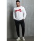 Letter Print Crew Neck Men's Pullover Sweatshirt