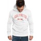 White Letter Print Men's Hoodie with Kangaroo Pocket