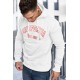 White Letter Print Men's Hoodie with Kangaroo Pocket