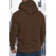 Brown Letter Print Men's Hoodie with Kangaroo Pocket