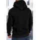 Black Letter Print Men's Hoodie with Kangaroo Pocket