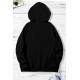 Black Letter Print Men's Hoodie with Kangaroo Pocket