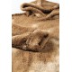 Brown Tie-dyed Print Men's Sherpa Hoodie