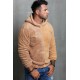 Brown Colorblock Fleece Men's Hoodie