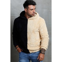 Apricot Colorblock Fleece Men's Hoodie