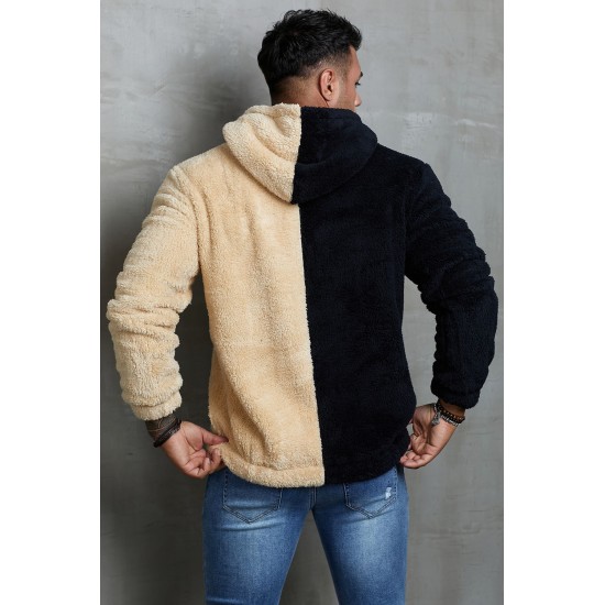 Apricot Colorblock Fleece Men's Hoodie