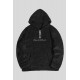 Black Letter Embroidered Quarter Zip Men's Sherpa Hoodie