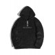 Black Letter Embroidered Quarter Zip Men's Sherpa Hoodie