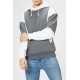 White Men Colorblock Pullover Long Sleeve Hoodie