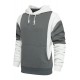 White Men Colorblock Pullover Long Sleeve Hoodie