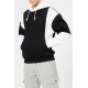 Black Men Colorblock Pullover Long Sleeve Hoodie