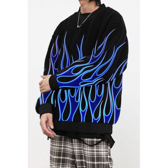 Men Abstract Print Long Sleeve Graphic Sweatshirt