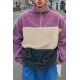 Men's Color Block Plush Quarter Zip Sweatshirt