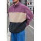 Men's Color Block Plush Quarter Zip Sweatshirt