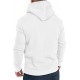 White Long Sleeve Pullover Men Hoodie