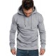 Gray Long Sleeve Pullover Men Hoodie