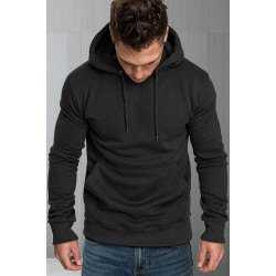 Black Long Sleeve Pullover Men Hoodie