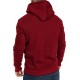 Burgundy Long Sleeve Pullover Men Hoodie