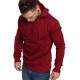 Burgundy Long Sleeve Pullover Men Hoodie