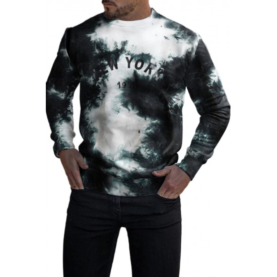 NEW YORK Tie-dye Pullover Men Sweatshirt