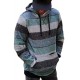 Men Striped Fleece Hoodie