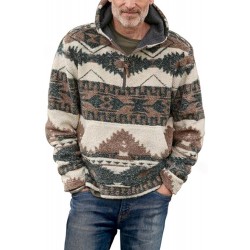 Tribal Print Quarter Zip Men's Pullover Hoodie