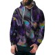 Multicolor Abstract Print Pocket Men's Pullover Hoodie