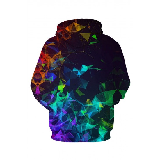 Men's Multicolor Geometric Print Pullover Hoodie