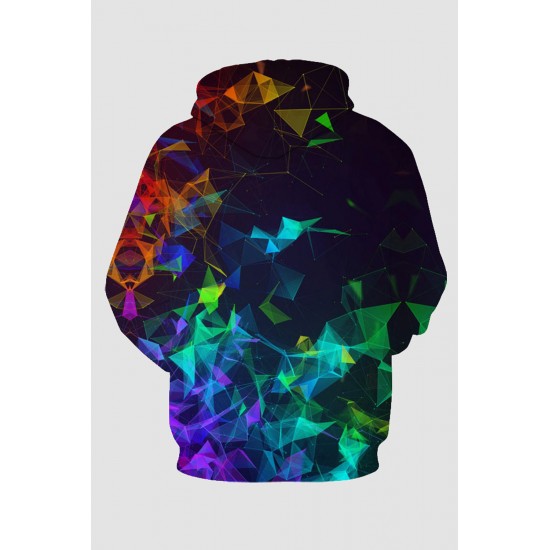 Men's Multicolor Geometric Print Pullover Hoodie