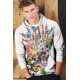 Halloween Floral Skull Print Men's Graphic Hoodie