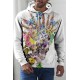 Halloween Floral Skull Print Men's Graphic Hoodie