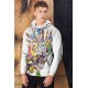 Halloween Floral Skull Print Men's Graphic Hoodie