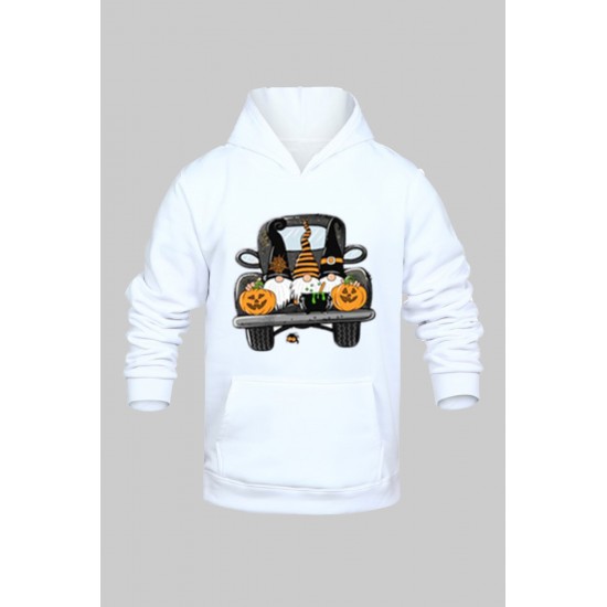 Men's Pumpkin Face Graphic Print Halloween Hoodie