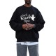 Halloween Letter Ghost Print Crew Neck Men's Sweatshirt