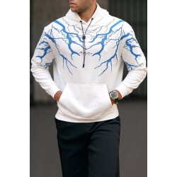 White Lightning Long Sleeve Casual Men's Hoodie