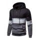 Men's Zipper Casual Colorblock Hooded Sweatshirt