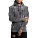 Gray Letter Print Fleece Long Sleeve Men's Hoodie