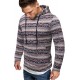 Red Tribal Print Kangaroo Pocket Men's Pullover Hoodie