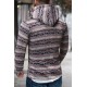 Red Tribal Print Kangaroo Pocket Men's Pullover Hoodie