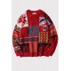 Red Graphic Letter Christmas Knitted Men's Pullover Sweater